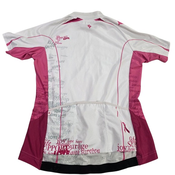 Specialized Cycling Jersey Womens White Maroon M Full Zip Colorblock Stretchy - Picture 2 of 13